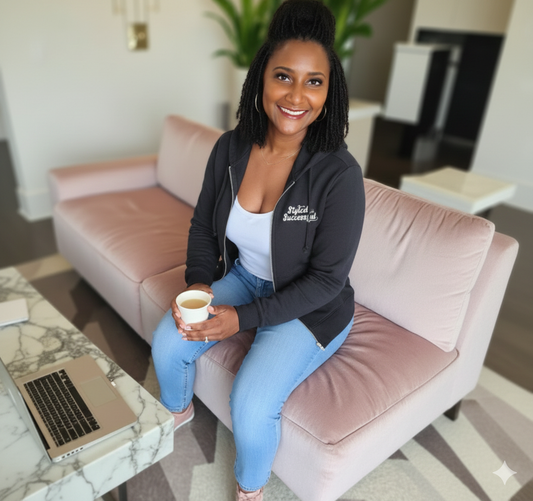 Styled and Successful Signature Zip Hoodie (White Logo)