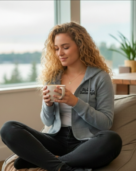 Styled and Successful Signature Zip Hoodie (Black Logo)