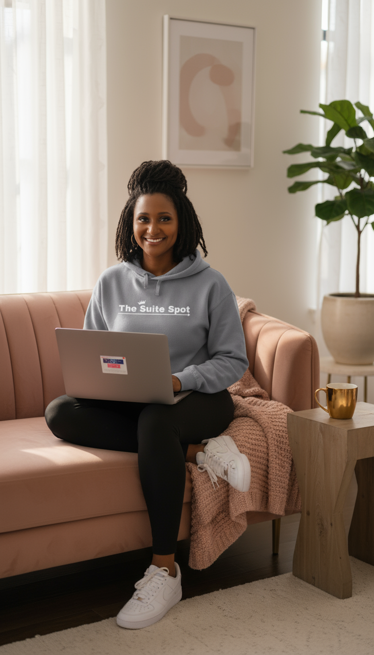 The Signature Suite Spot Cropped Hoodie (White Logo)